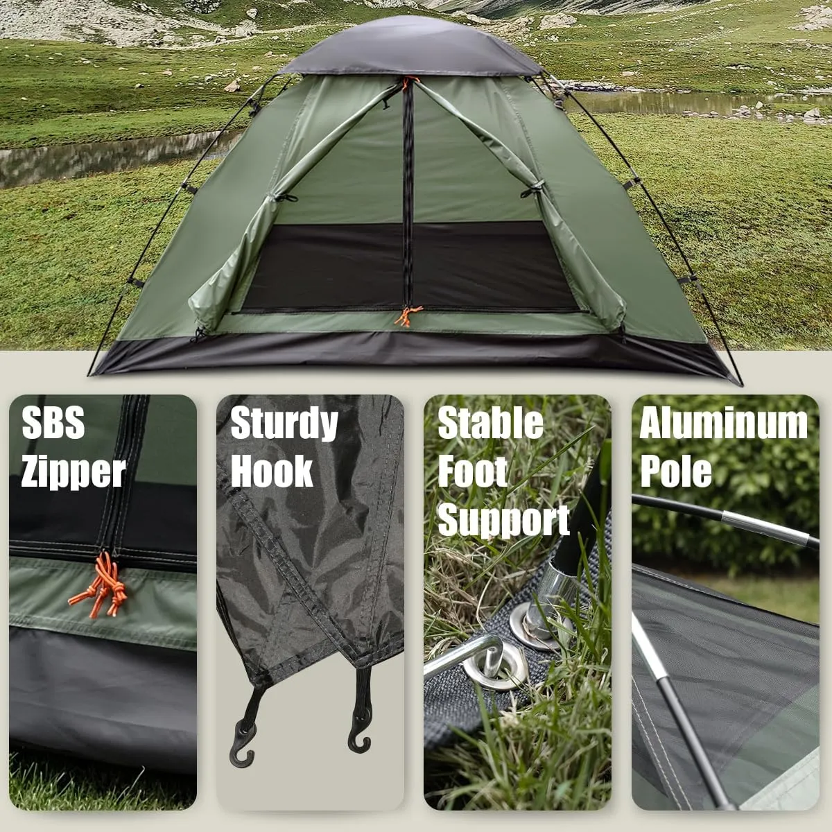 ShinHye Backpacking Tent for Camping, 1/2 Person Ultralight Backpacking Tent Easy Setup Tents Waterproof Lightweight Hiking Tents for Outdoor