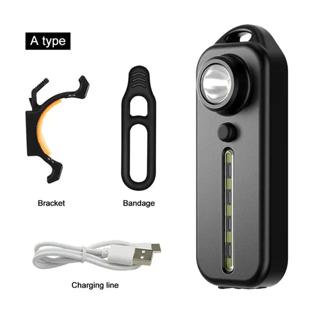 Shoulder Light with Clip USB Rechargeable Flashlights Warning Safety Torch