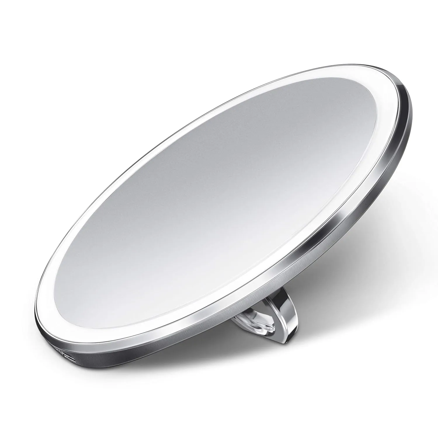 simplehuman Sensor Mirror Compact 4" Round, 3X Magnification, Brushed Stainless Steel