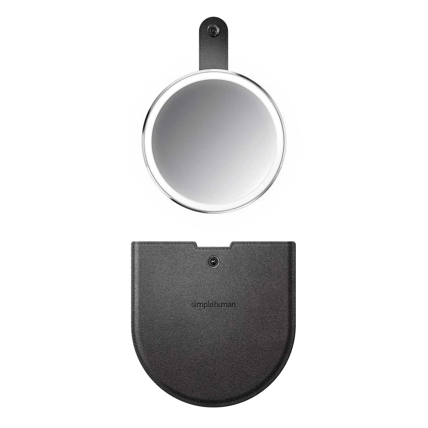 simplehuman Sensor Mirror Compact 4" Round, 3X Magnification, Brushed Stainless Steel