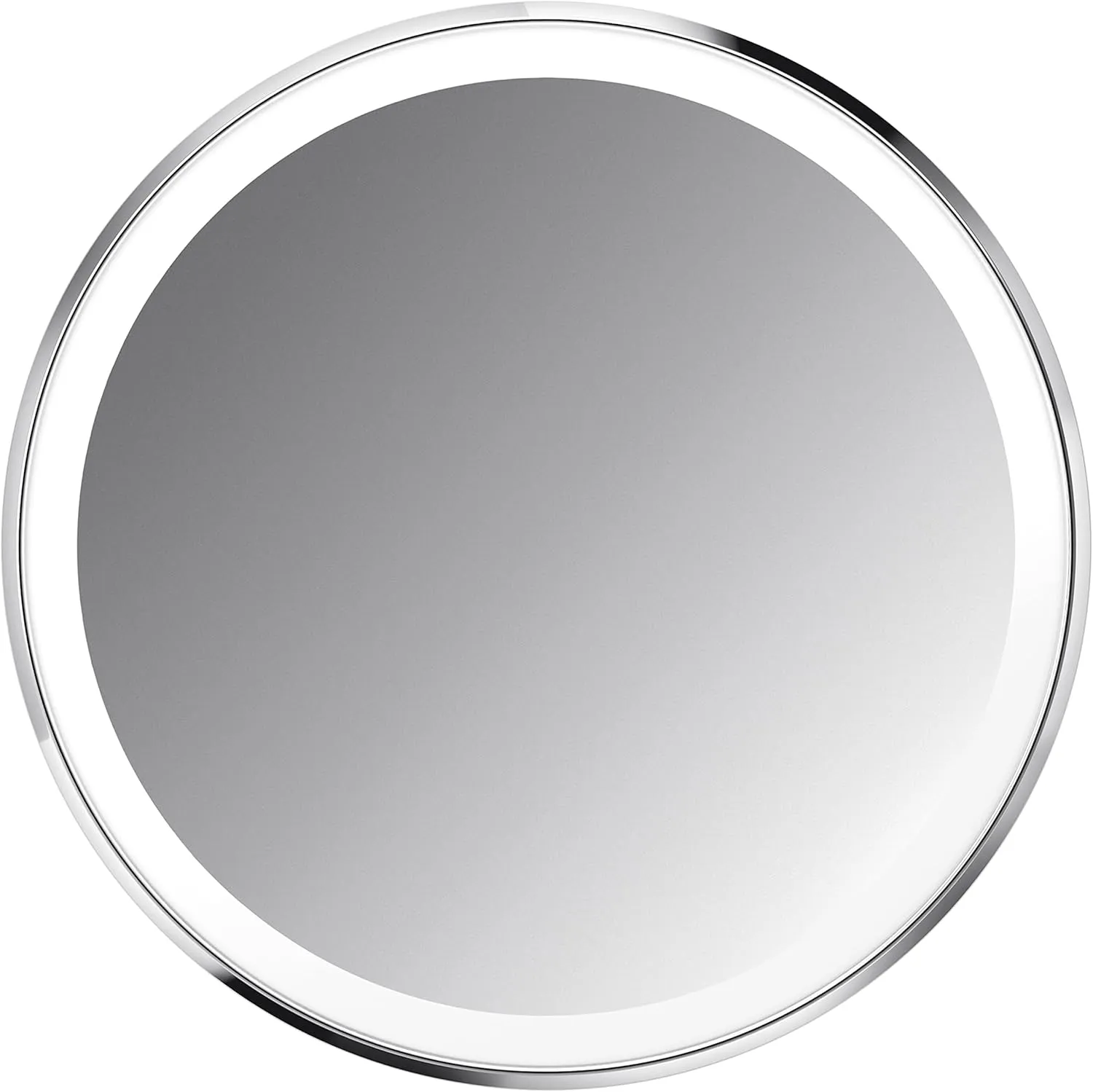 simplehuman Sensor Mirror, Lighted Compact Makeup Magnifying Mirror with Light, Round, Travel Size, White Stainless Steel