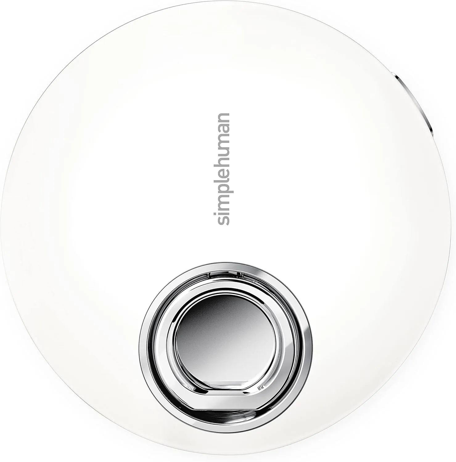 simplehuman Sensor Mirror, Lighted Compact Makeup Magnifying Mirror with Light, Round, Travel Size, White Stainless Steel