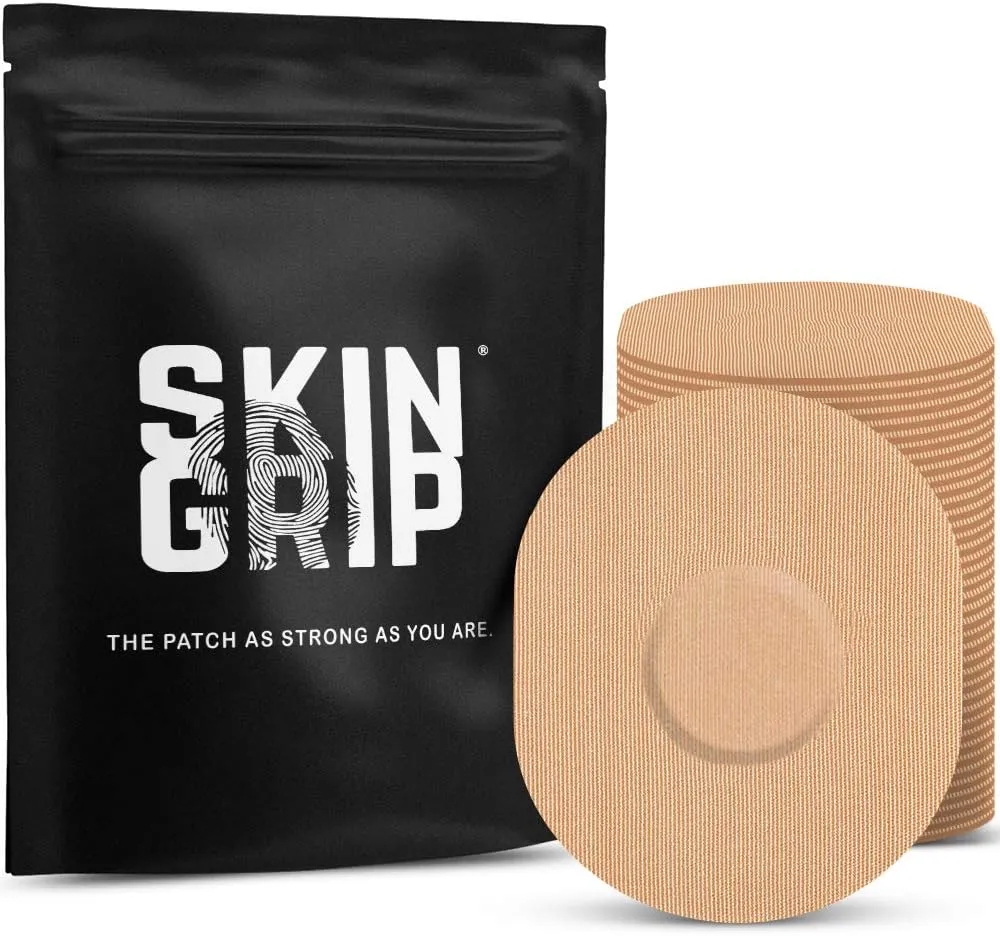Skin Grip CGM Sensor Patches Compatible with Medtronic Guardian (20-Pack), Waterproof & Sweatproof for 10-14 Days, Pre-Cut Adhesive Tape, Continuous Glucose Monitor Patch, Tan