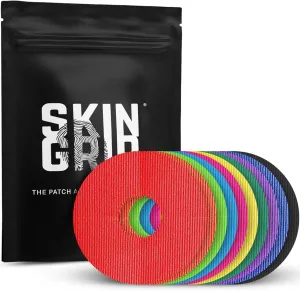 Skin Grip Universal Adhesive Patches for CGM and Insulin Pumps with Cutout (20-Pack), 0.8-Inch Hole, Waterproof & Sweatproof for 10-14 Days, Glucose Monitor Patch, Diabetic Sensor Cover, Multi Color