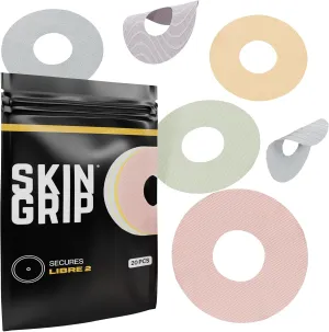 Skin Grip Universal Adhesive Patches for CGM and Insulin Pumps with Cutout (20-Pack), 0.8-Inch Hole, Waterproof & Sweatproof for 10-14 Days, Glucose Monitor Patch, Diabetic Sensor Cover, Pastel