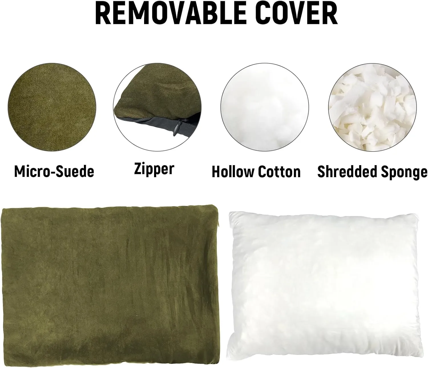 Small Camping Pillow, 12 x 16 Inch Lightweight Portable Compressible Backpacking Pillows for Outdoor Travel Hiking Sleeping, Green 2 Pack