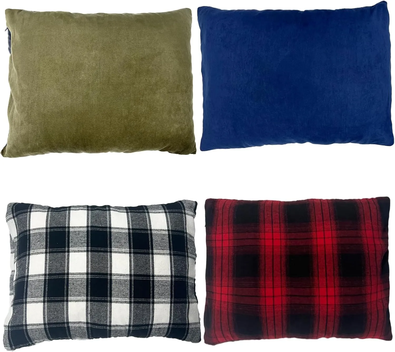 Small Camping Pillow, 12 x 16 Inch Lightweight Portable Compressible Backpacking Pillows for Outdoor Travel Hiking Sleeping, Green 2 Pack