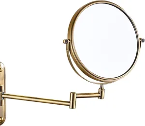 Small Mirror Travel Mirror Make up Mirror, Rose Gold Wall Mounted Makeup LED Mirror Magnifying Charging Double Sided Bathroom Smart Shaving Cosmetic Mirror