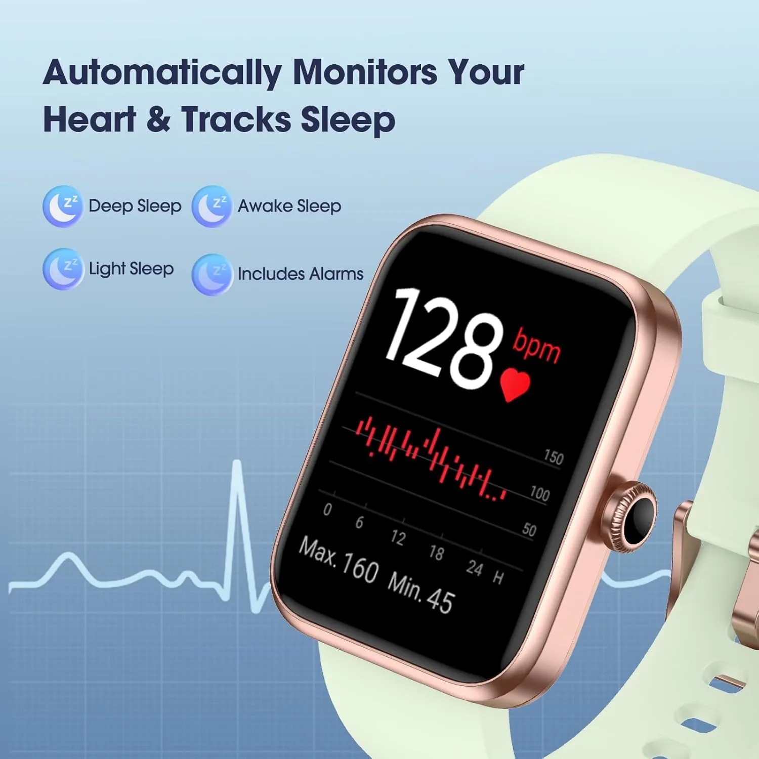Smart Watch, Fitness Tracker with Heart Rate Monitor, Blood Oxygen, Sleep Tracking, 41mm Smartwatch Waterproof with Pedometer for Women Men Watch Compatible with Android iOS Phones