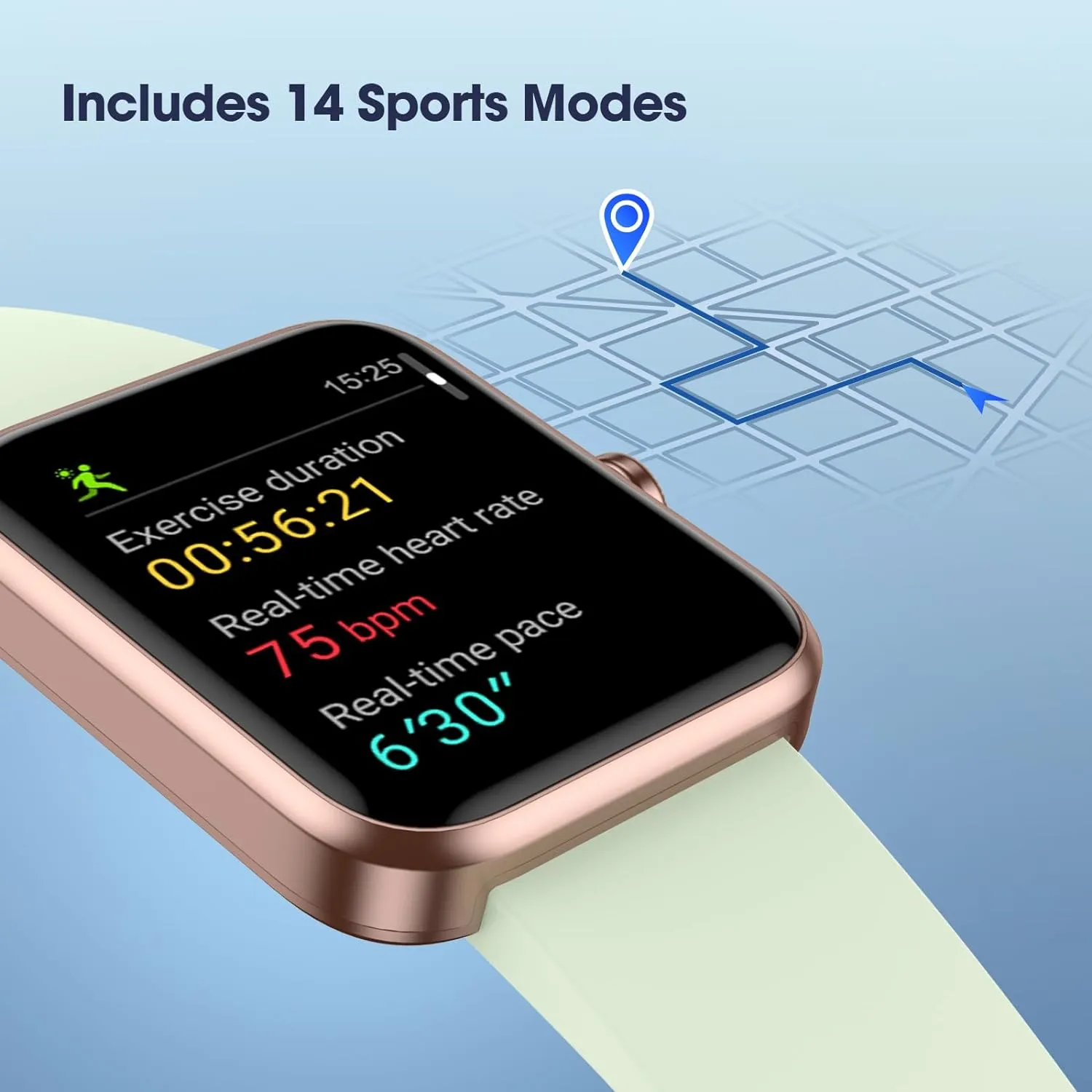 Smart Watch, Fitness Tracker with Heart Rate Monitor, Blood Oxygen, Sleep Tracking, 41mm Smartwatch Waterproof with Pedometer for Women Men Watch Compatible with Android iOS Phones
