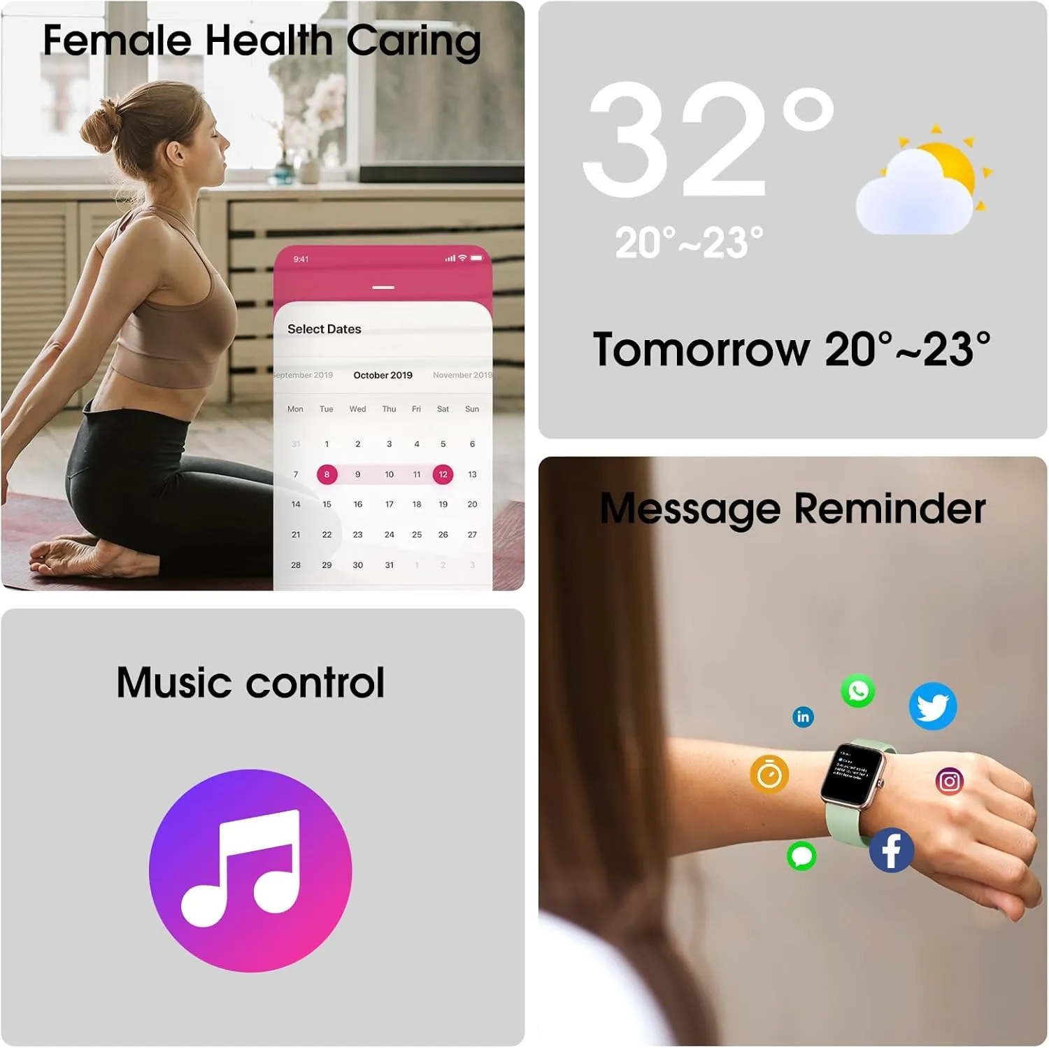 Smart Watch, Fitness Tracker with Heart Rate Monitor, Blood Oxygen, Sleep Tracking, 41mm Smartwatch Waterproof with Pedometer for Women Men Watch Compatible with Android iOS Phones