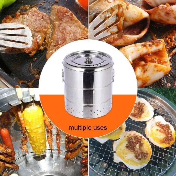 Smokeless Stainless Steel BBQ Grill - Portable Camping Solution