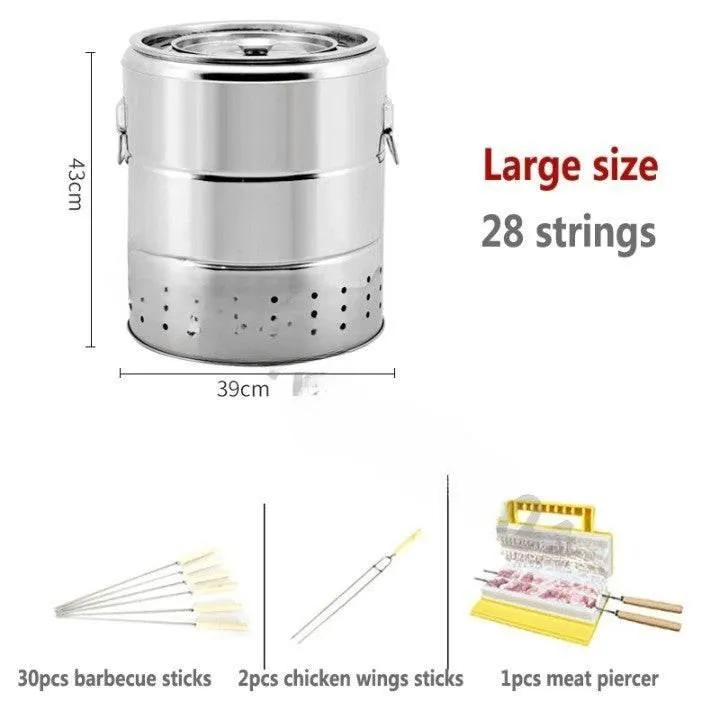 Smokeless Stainless Steel BBQ Grill - Portable Camping Solution