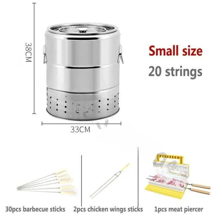 Smokeless Stainless Steel BBQ Grill - Portable Camping Solution