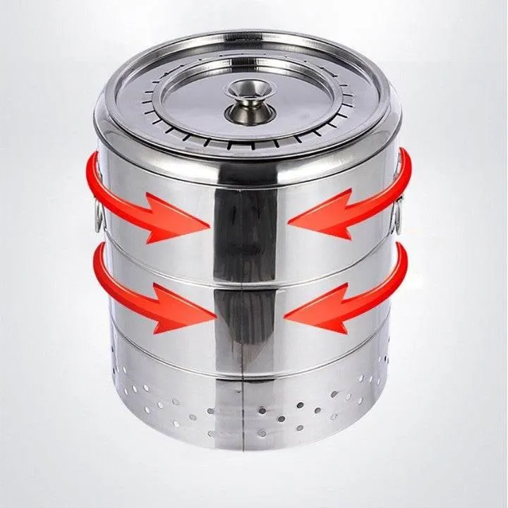 Smokeless Stainless Steel BBQ Grill - Portable Camping Solution