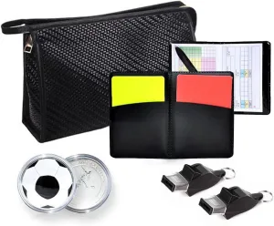 Soccer Referee Kit, Sports Referee Accessories Come with Whistle for Coaches, Red Yellow Cards, Soccer Toss Coin, Referee Wallet, Soccer Equipment for Youth Kids