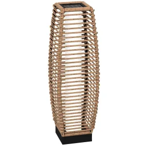Solar Rattan Garden Lantern with Auto On/Off, Sand