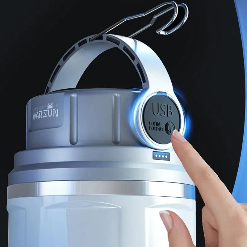 Solar Rechargeable LED Camping Lamp - IPX6 Waterproof