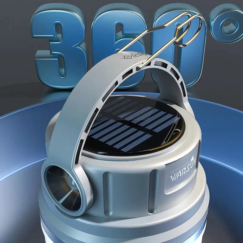 Solar Rechargeable LED Camping Lamp - IPX6 Waterproof