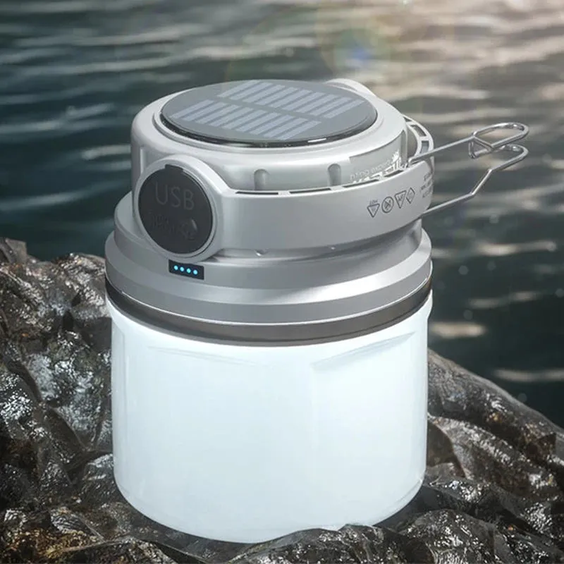 Solar Rechargeable LED Camping Lamp - IPX6 Waterproof