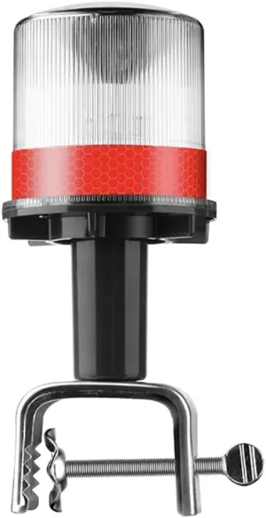 Solar Strobe Warning Light 360 Degree - Super Bright Waterproof IP48 for Construction Traffic Dock Marine Wireless - Constant On or Flashing (Red)