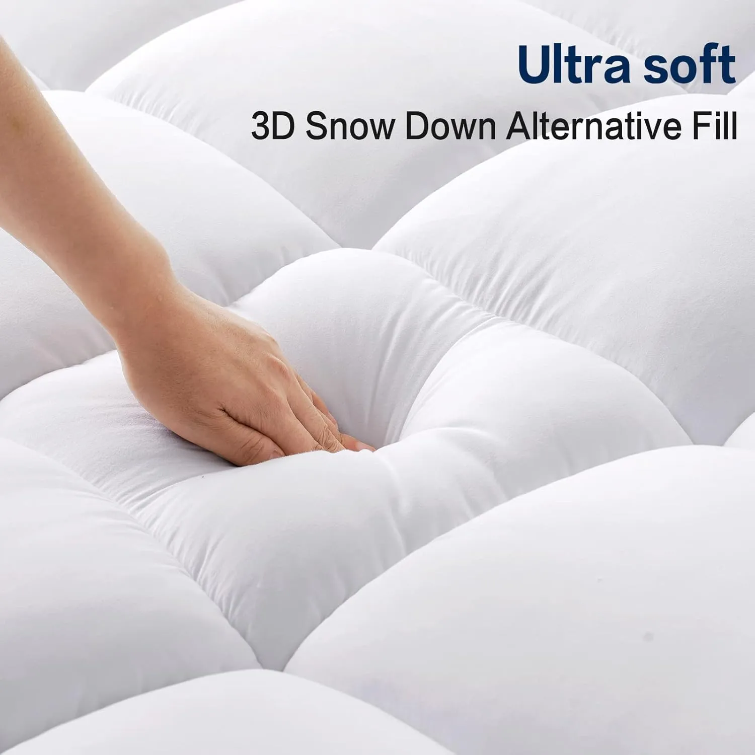 SOPAT Mattress Topper King Size Extra Thick Mattress Pad 8-21" Deep Pocket Soft Down Alternative Fill Mattress Protector Pillow Top Mattress Cover (78x80 Inches, White)