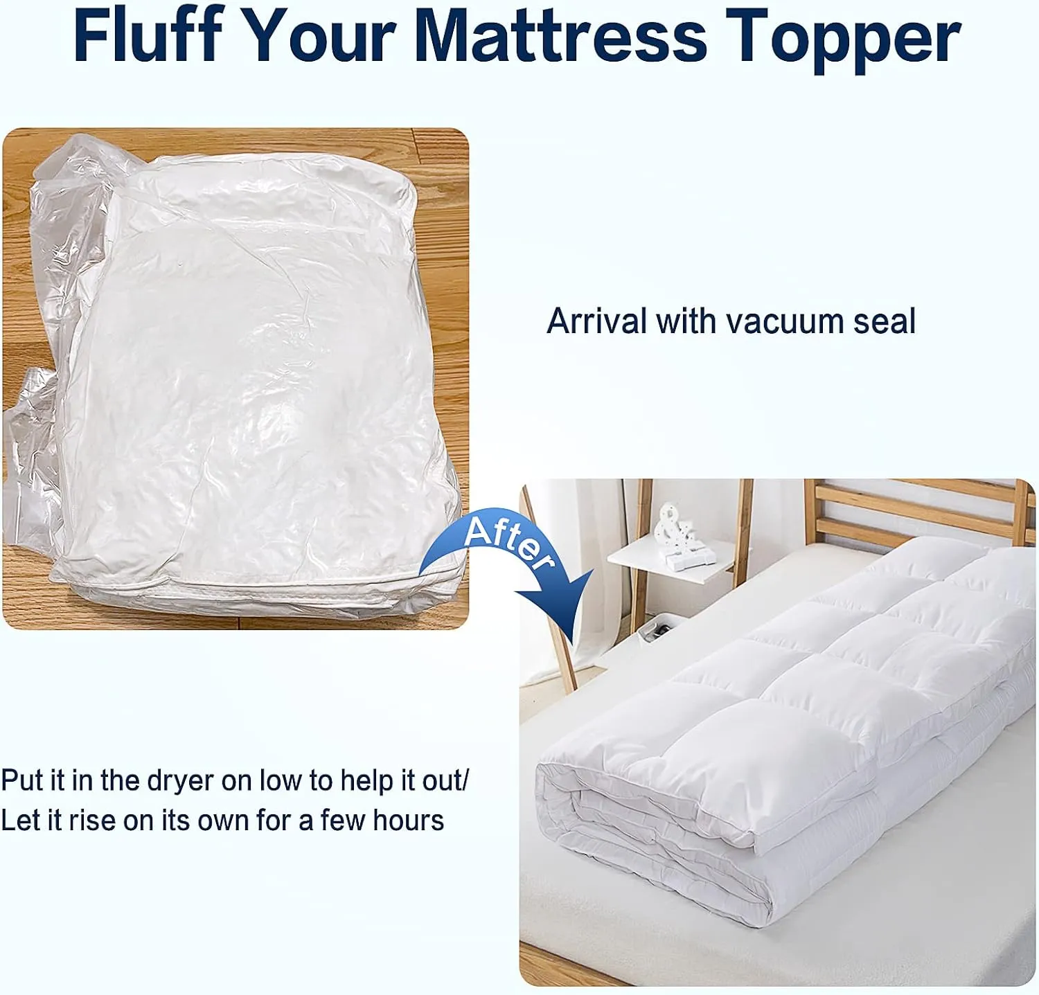 SOPAT Mattress Topper King Size Extra Thick Mattress Pad 8-21" Deep Pocket Soft Down Alternative Fill Mattress Protector Pillow Top Mattress Cover (78x80 Inches, White)
