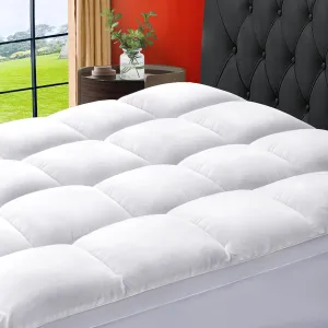 SOPAT Mattress Topper King Size Extra Thick Mattress Pad 8-21" Deep Pocket Soft Down Alternative Fill Mattress Protector Pillow Top Mattress Cover (78x80 Inches, White)