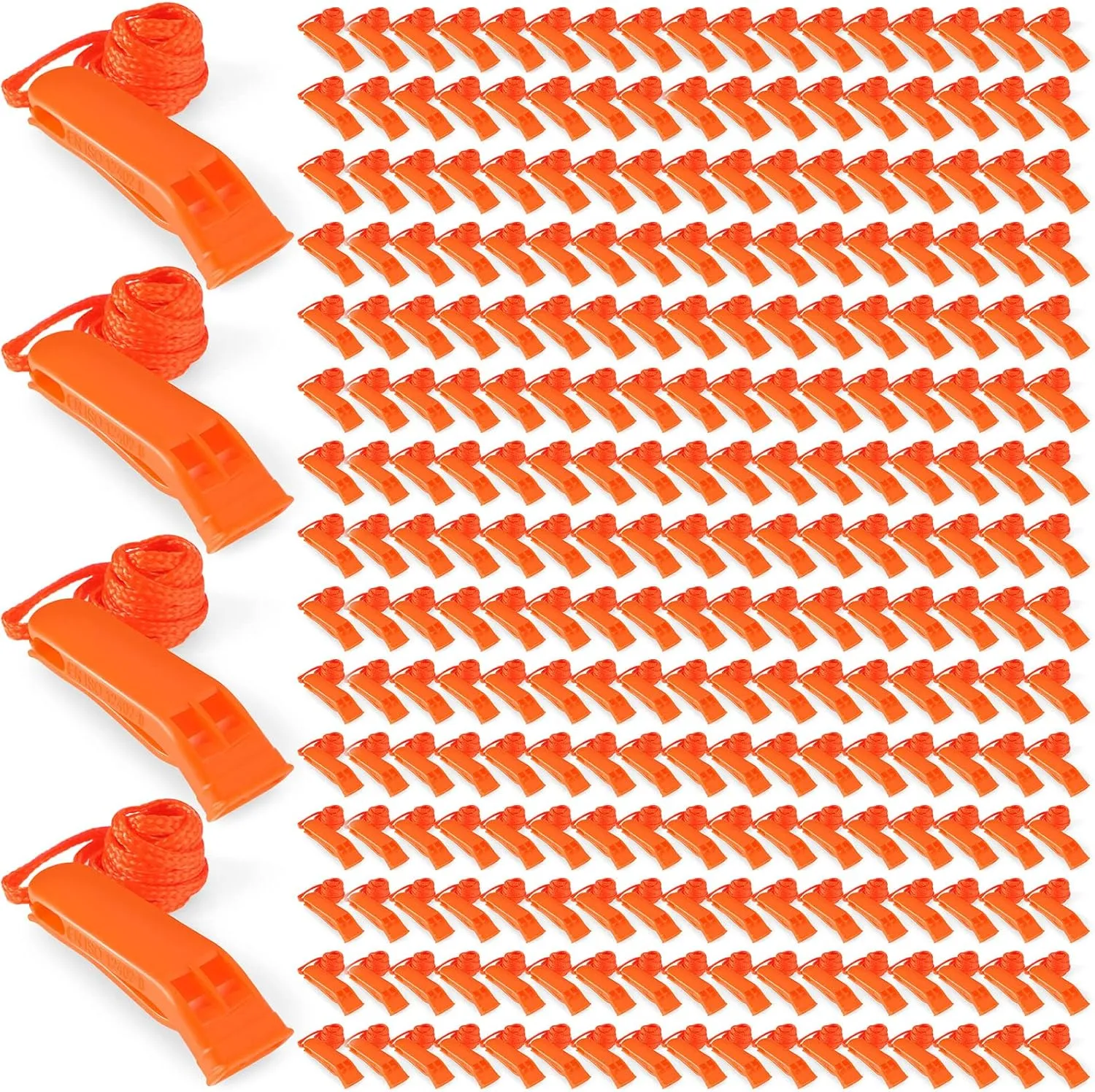 Sotiff Emergency Safety Whistle with Lanyard Bulk Orange Plastic Whistle for Camping Hiking Hunting Boating Survival Rescue Signaling