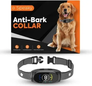 SPEAKY Bark Collar – No Shock Device for Small, Medium & Large Dogs – 8 Sensitivity Levels – Beep & Vibration – Smart Detection – USB-C Rechargeable – IPX7 Waterproof