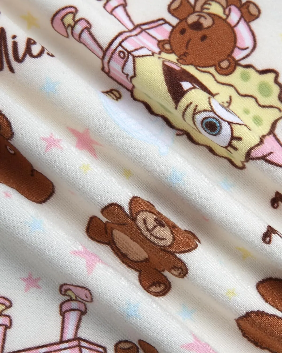 Spongebob Women’s Pajama Set, Soft Stretchy Pajama Shorts & Short Sleeve, Notch Collar, Button Down Top