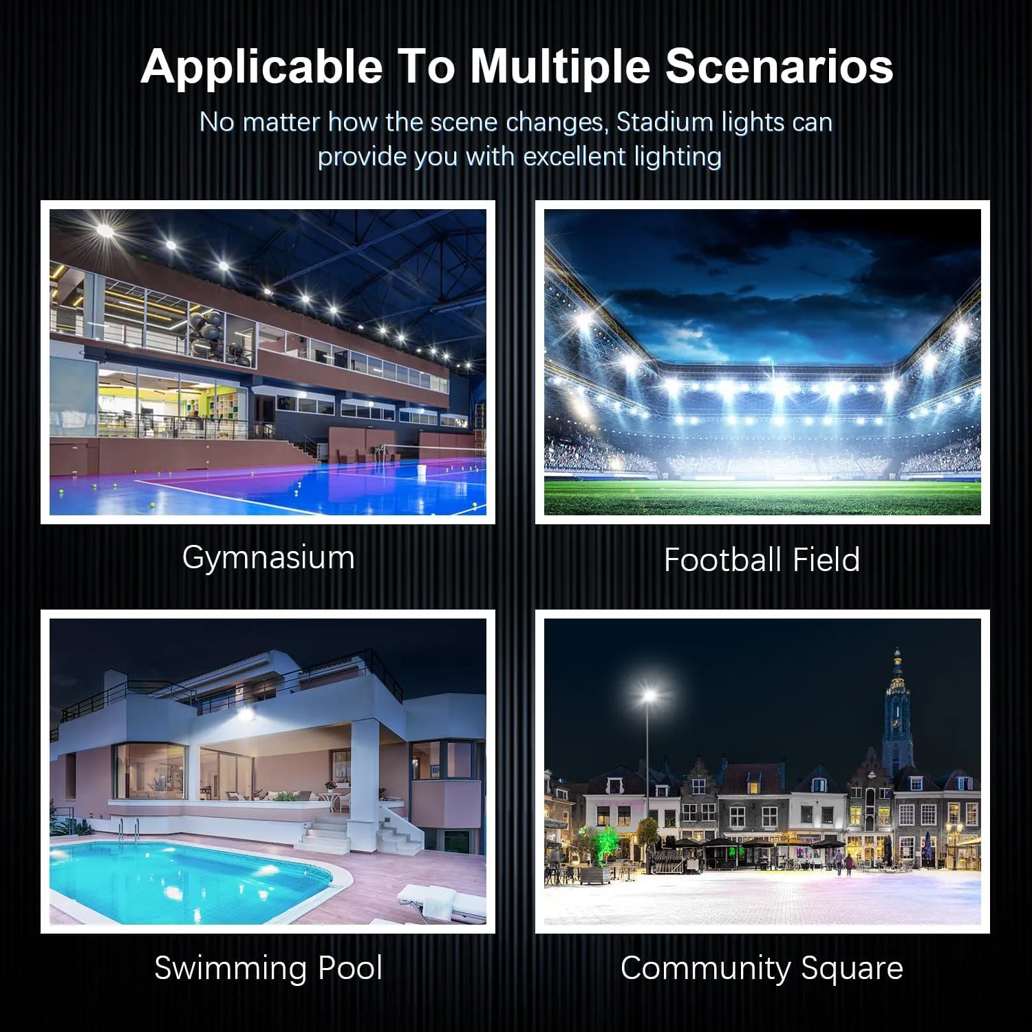 Stadium Lights Outdoor LED, Super Bright 50800 Lumen Stadium Flood Light 5000K 360W Commercial Arena Field Lighting Security IP65 Waterproof Exterior Floodlight for Yard Sport and Court