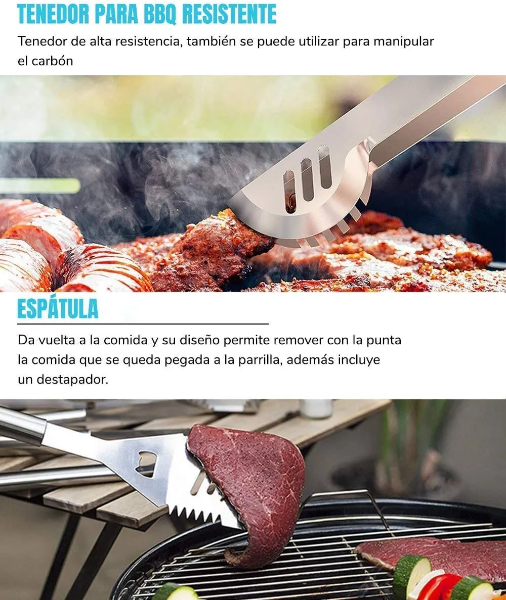 Stainless Steel BBQ Tool Set,Barbecue Grill Tool Set, 18 Piece BBQ Grill Kit Grill Utensils