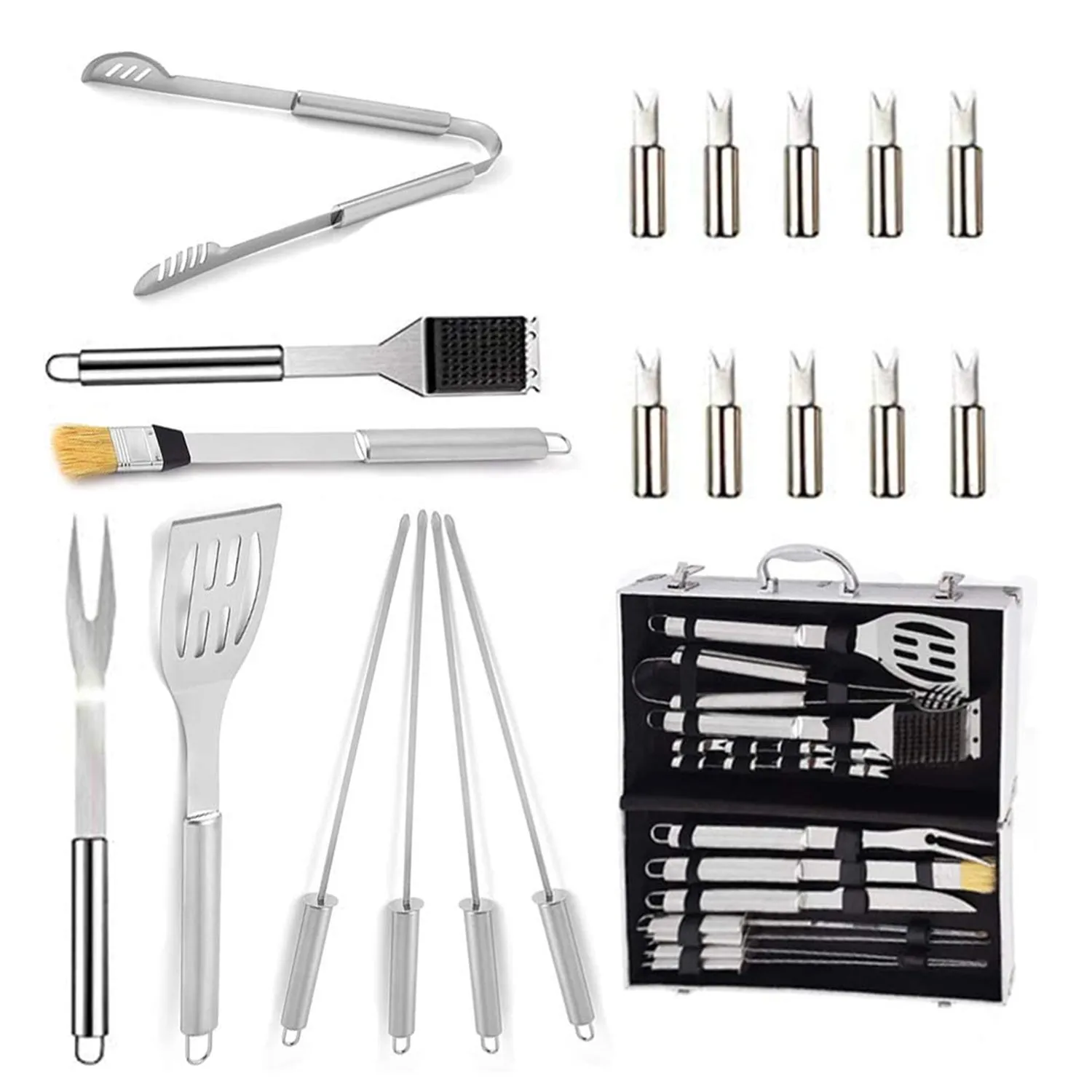 Stainless Steel BBQ Tool Set,Barbecue Grill Tool Set, 18 Piece BBQ Grill Kit Grill Utensils