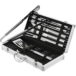 Stainless Steel BBQ Tool Set,Barbecue Grill Tool Set, 18 Piece BBQ Grill Kit Grill Utensils