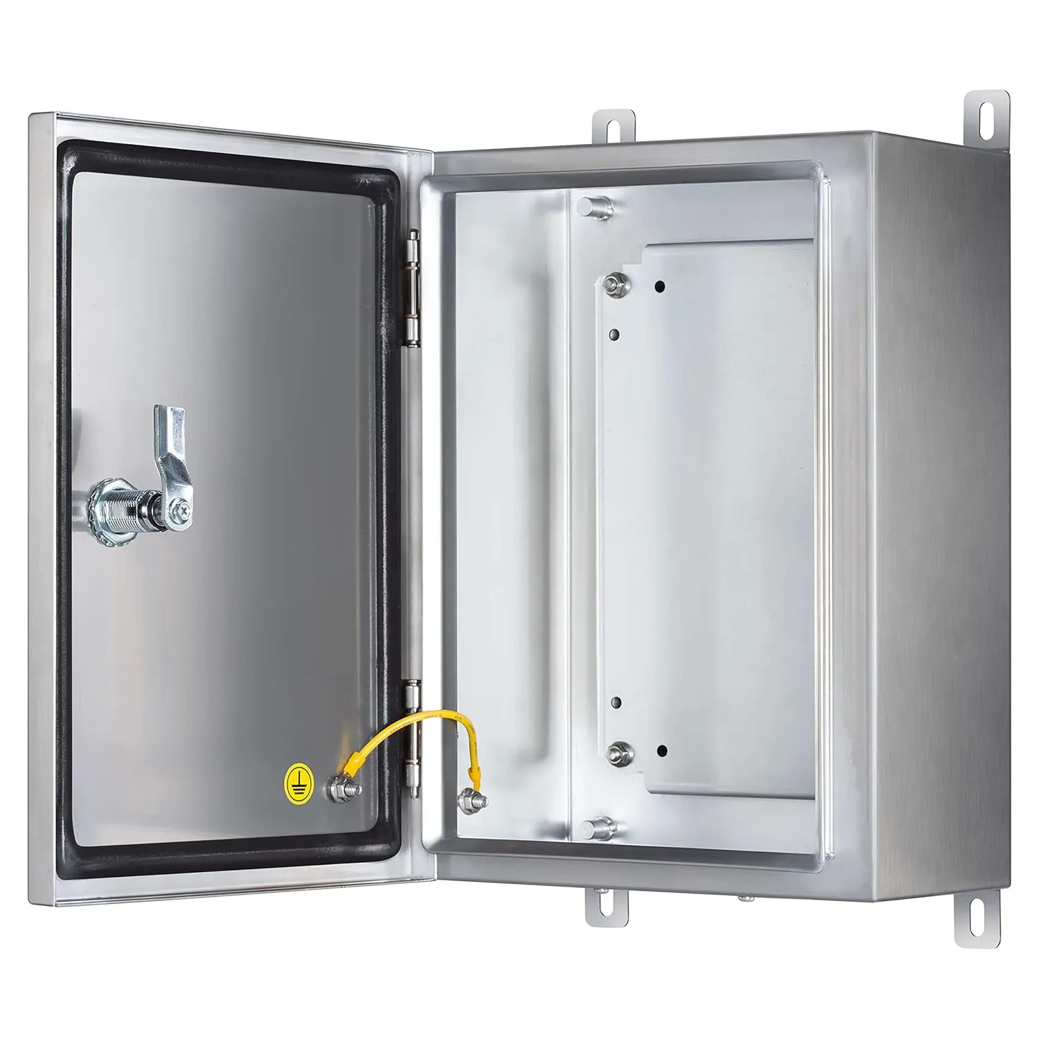 Stainless Steel Enclosure, IP65 Waterproof Electrical Box for Indoor and Outdoor Projects, Includes Mounting Plate and Wall Bracket 350×250×150mm (14"×10"×6")