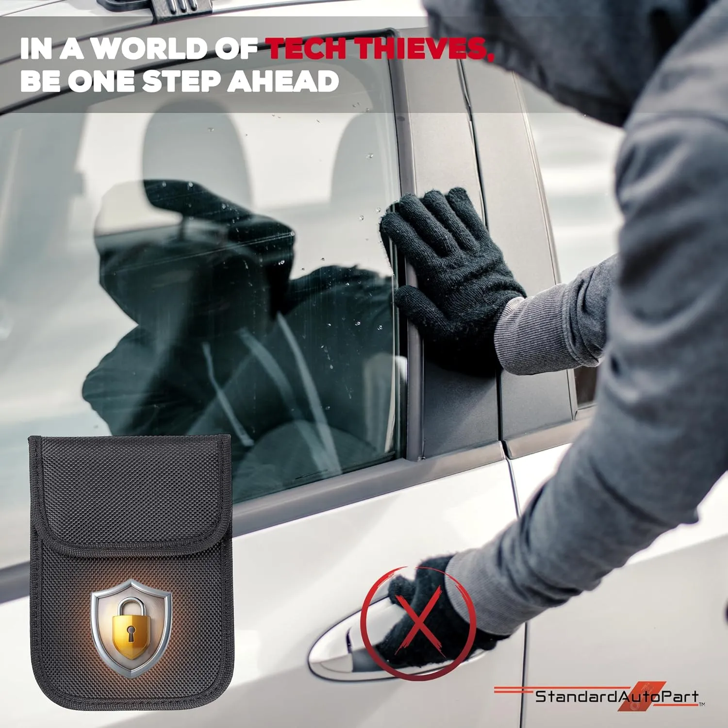 StandardAutoPart Faraday Bag for Keyfobs - RF Shielding Protective Case for Smart Always On Keys Fobs Vehicle Security Anti-Hacking Block Signal Relay