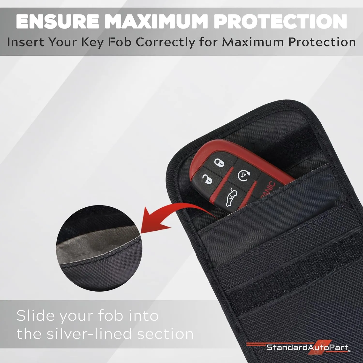 StandardAutoPart Faraday Bag for Keyfobs - RF Shielding Protective Case for Smart Always On Keys Fobs Vehicle Security Anti-Hacking Block Signal Relay
