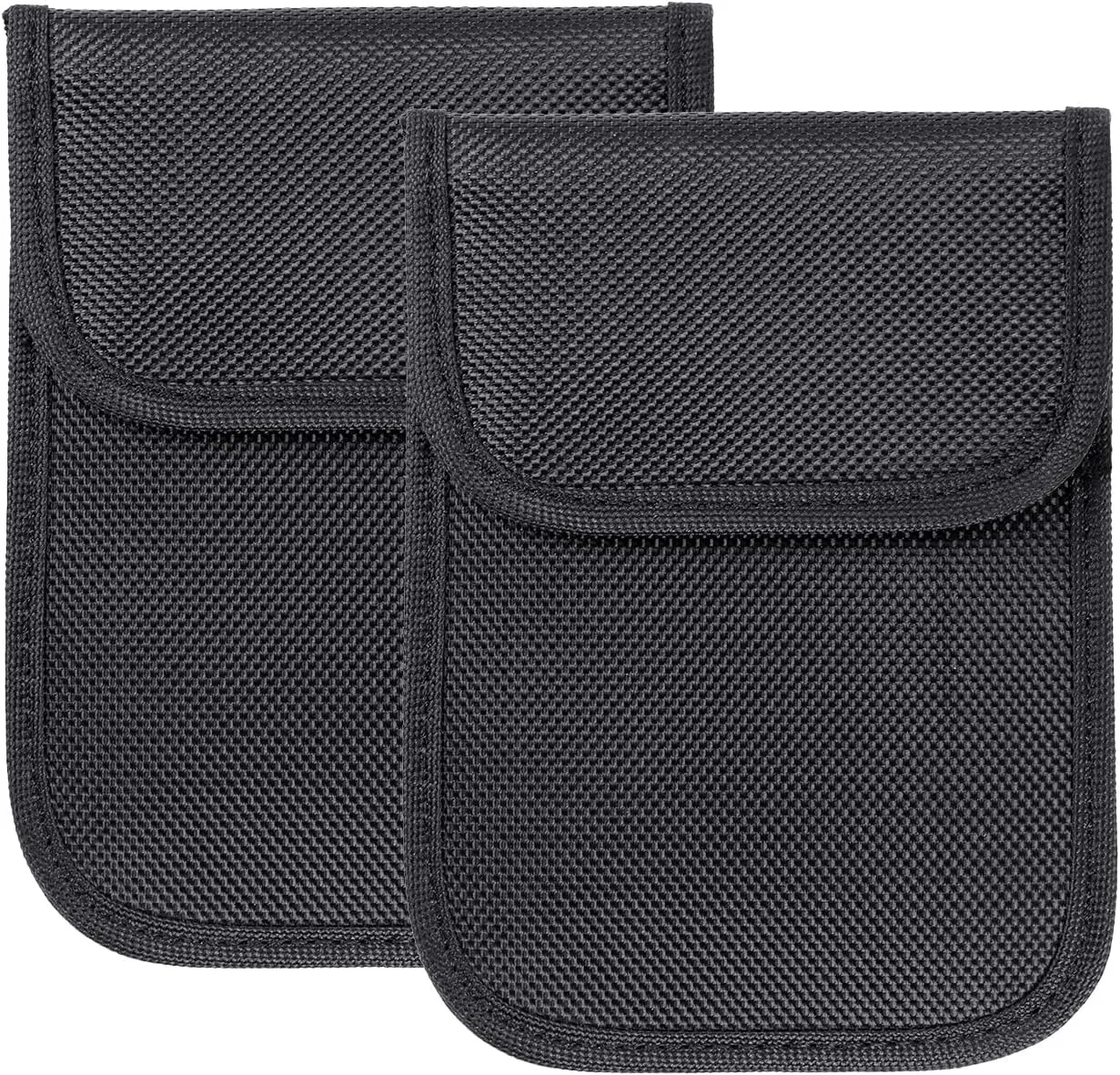 StandardAutoPart Signal Blocking Faraday Key Fob Case - Car Anti Theft Device Shields Against All Signal Types, Including RFID Blocking & Durable Faraday Bag (Black, Double)