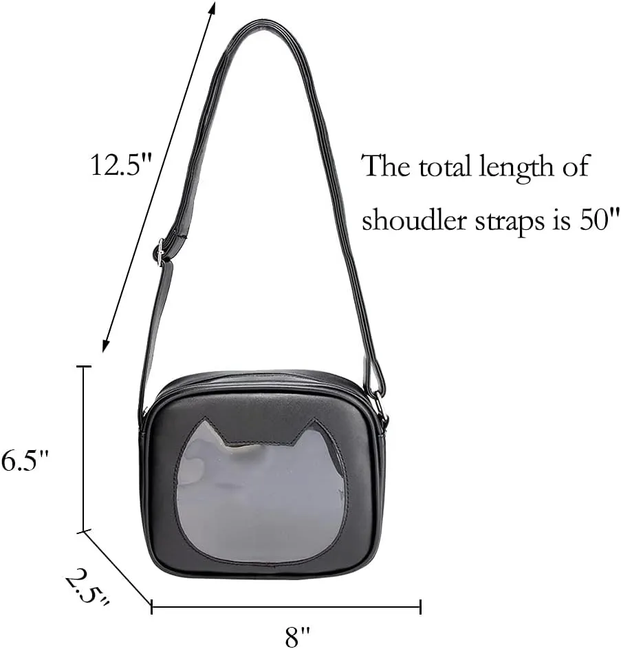 STEAMEDBUN Ita Bag Crossbody Cat Small Ita Purse Pin Display Bag with Insert