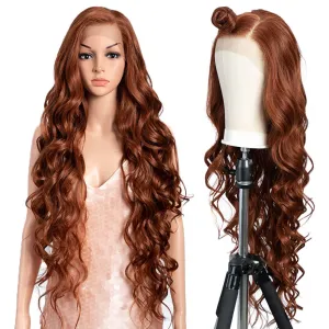 Style Icon Easy-360 Lace Wigs 36" Free Part Lace Frontal Wigs Super Long Wavy Wig Synthetic Wig (36 Inches, 130T)