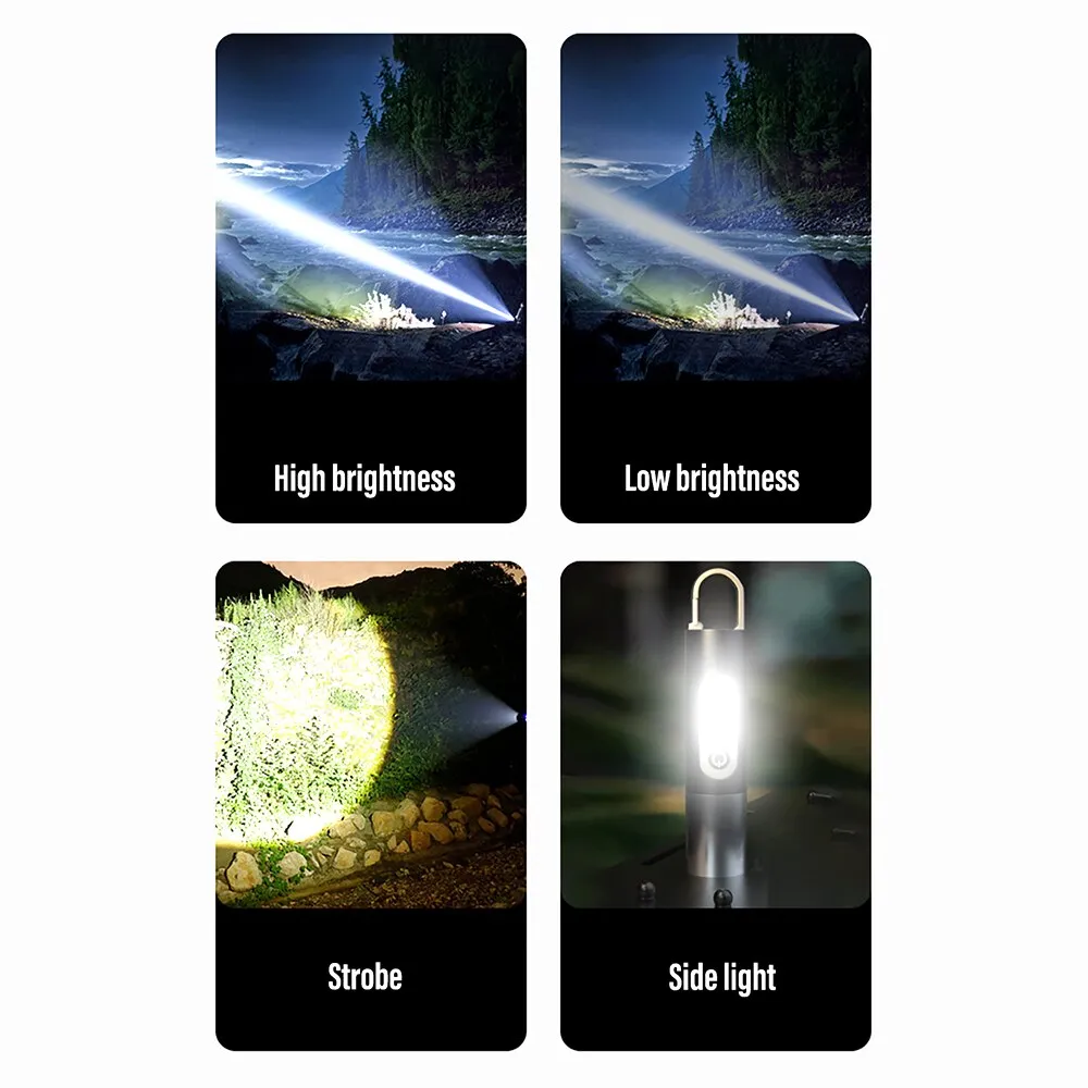 Super Bright LED Flashlight XHP50/GT10 Work Light Rechargeable Tent Lantern Waterproof Camping Fishing Lamp Zoom Torch Keychain Light