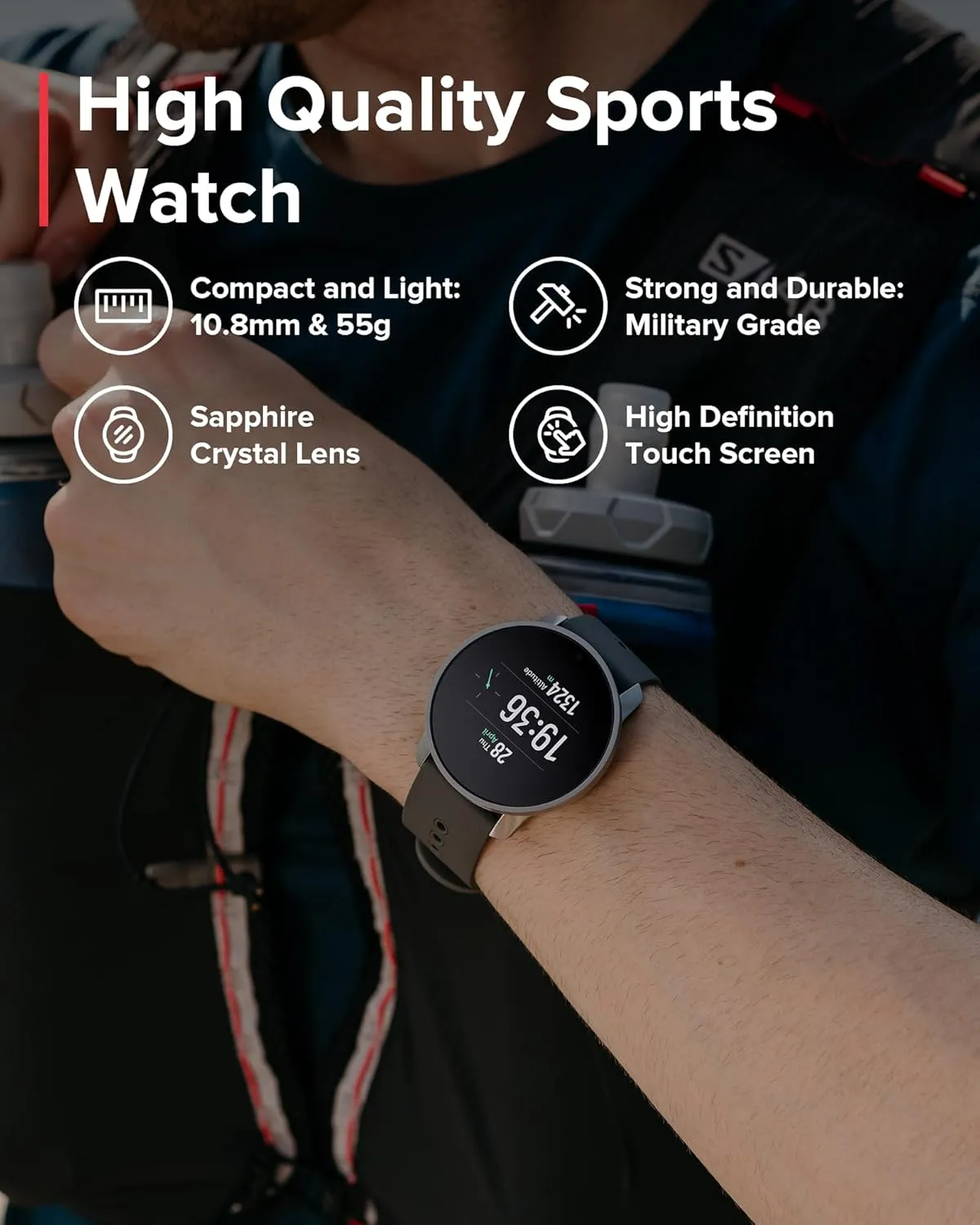 SUUNTO 9 Peak Pro GPS Sports Watch, Up to 30 Days Long Battery Life, 95  Multisport Watch w/Training Workout Analysis,Advanced Health & Recovery Support, Wrist Heart-Rate Measurement, Titanium Slate