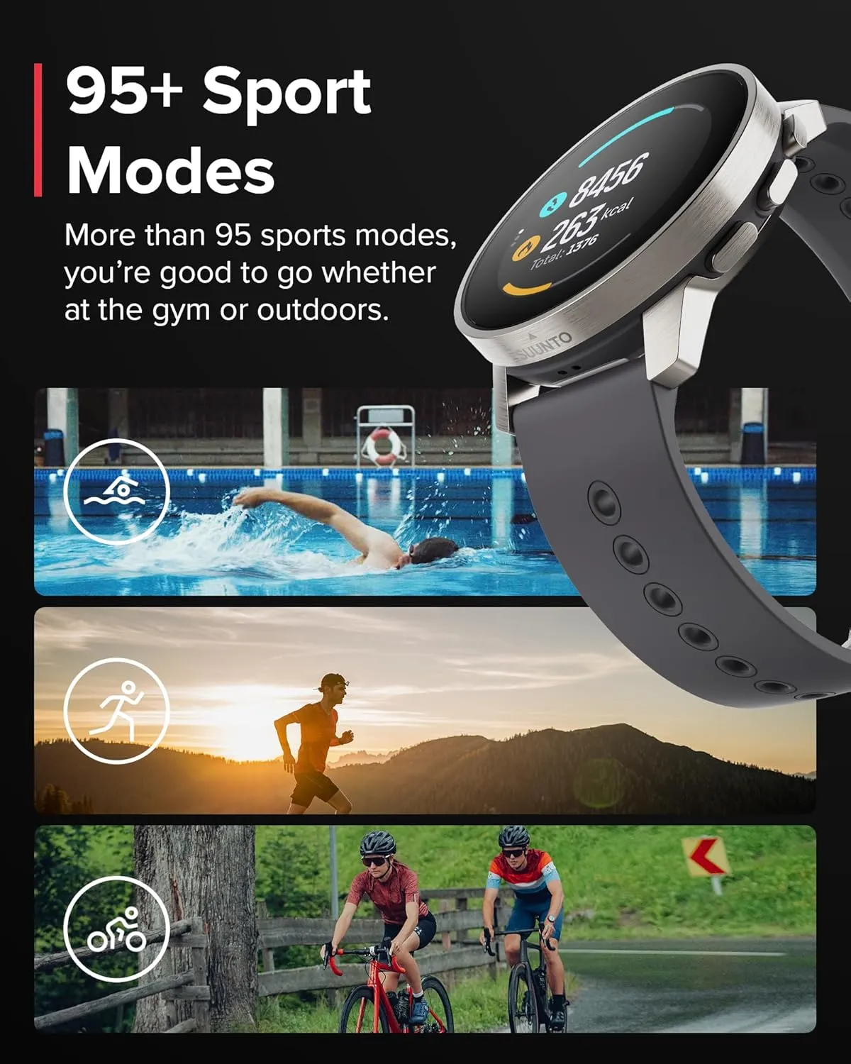 SUUNTO 9 Peak Pro GPS Sports Watch, Up to 30 Days Long Battery Life, 95  Multisport Watch w/Training Workout Analysis,Advanced Health & Recovery Support, Wrist Heart-Rate Measurement, Titanium Slate