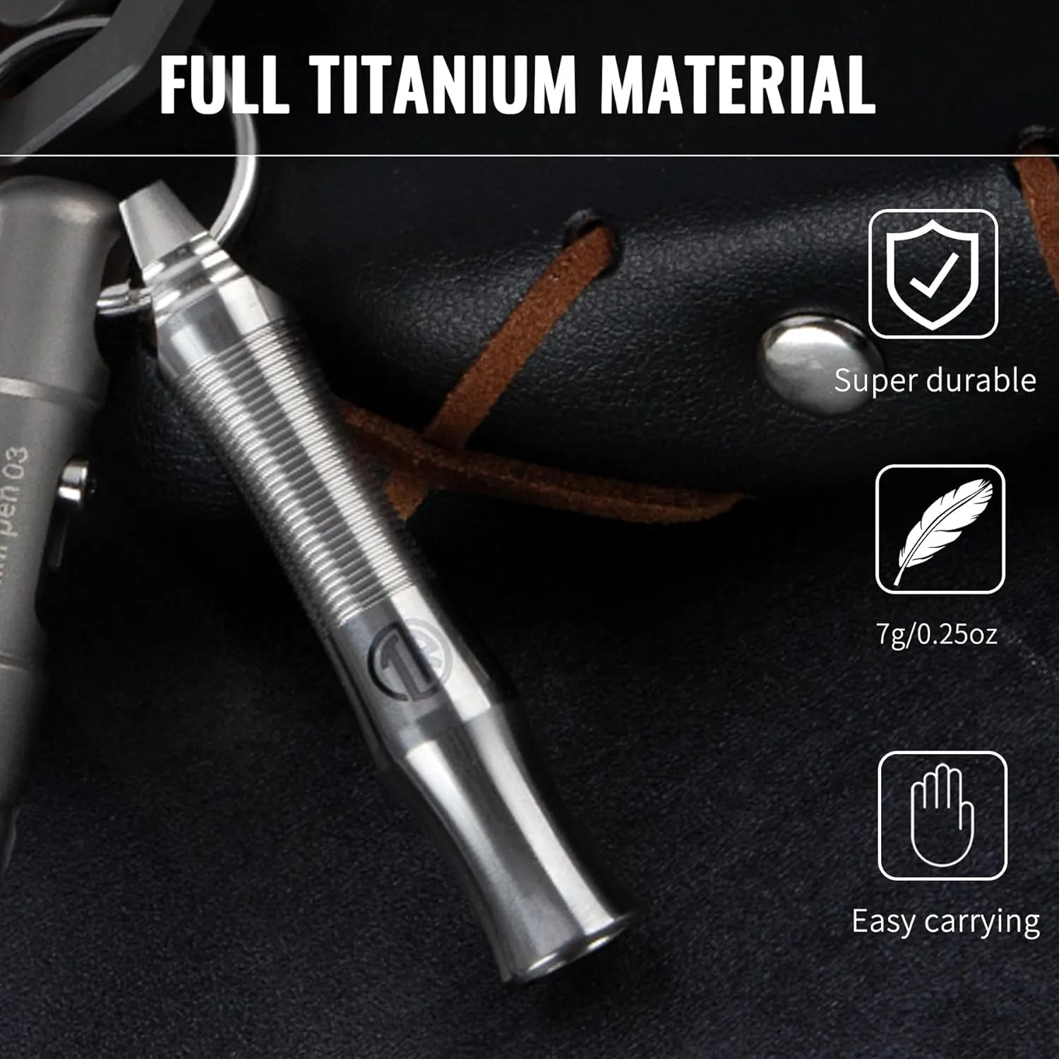 TACRAY Titanium Whistle – Ultra-Loud 120  dB, CNC Machined, Lightweight & Durable – Perfect for Emergency Survival, Hiking, Camping, and Outdoor Safety – Includes Stainless Steel Chain