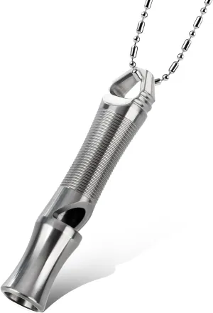 TACRAY Titanium Whistle – Ultra-Loud 120  dB, CNC Machined, Lightweight & Durable – Perfect for Emergency Survival, Hiking, Camping, and Outdoor Safety – Includes Stainless Steel Chain