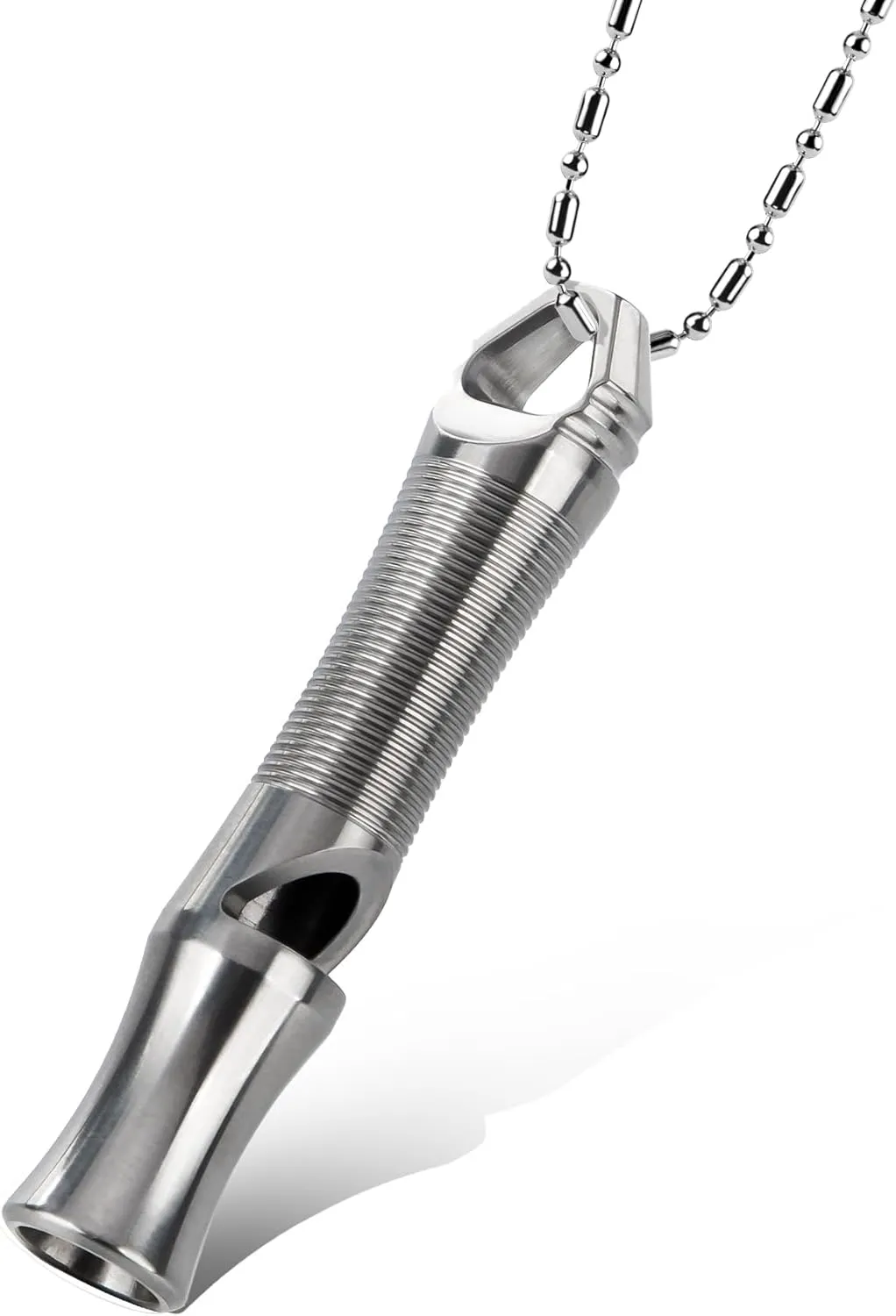 TACRAY Titanium Whistle – Ultra-Loud 120  dB, CNC Machined, Lightweight & Durable – Perfect for Emergency Survival, Hiking, Camping, and Outdoor Safety – Includes Stainless Steel Chain