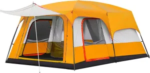 Tarpaulin Shade Cloth Rainproof Cloth Tent Fully Automatic Waterproof Camping 5-8 People Two Rooms Family Tent Backpack Tent Easy to Install and Package (Color : Blue, Size : Large)