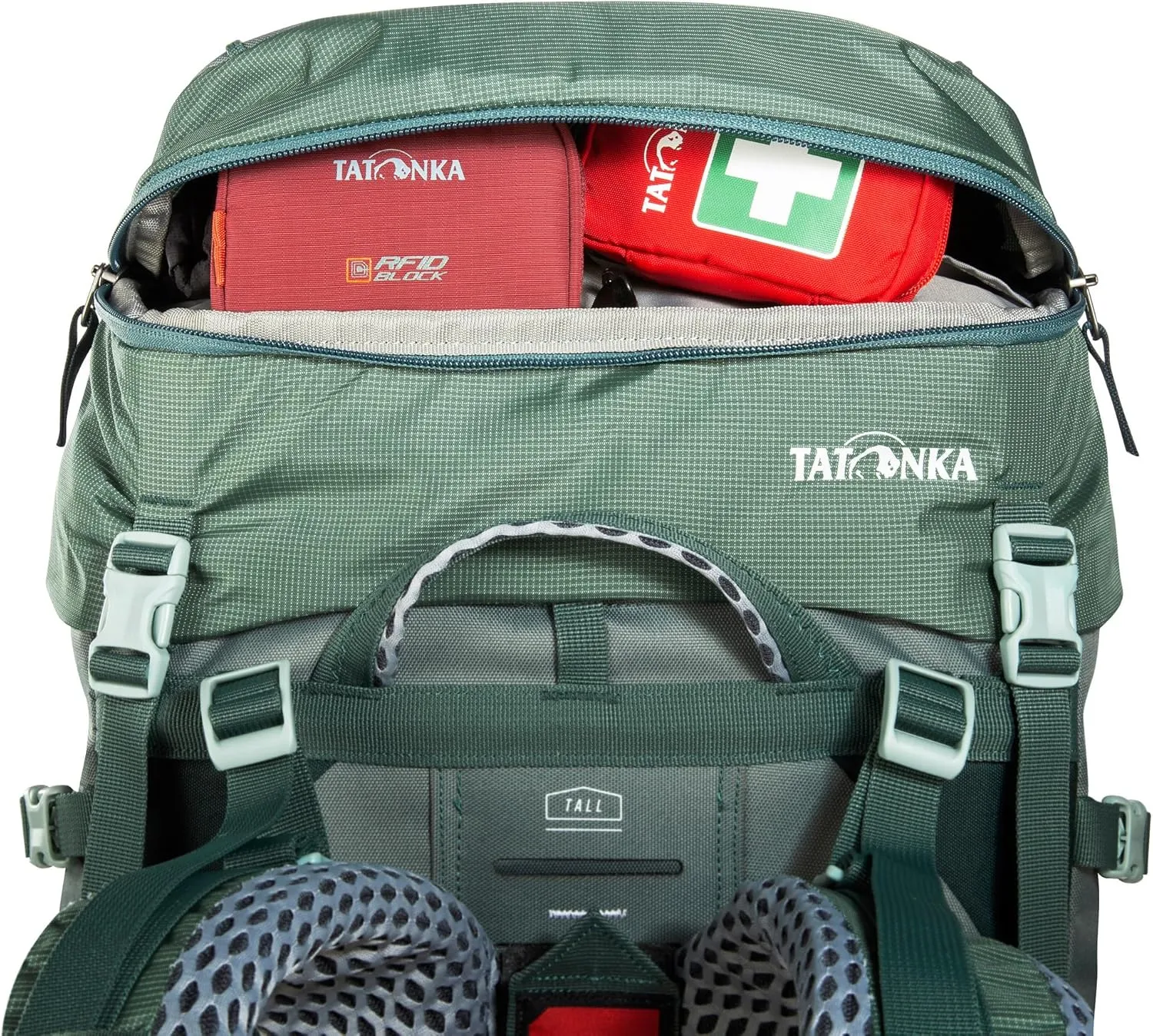 Tatonka Men Trekking Backpack with Front Opening, Sage Green, 50   10 Liter