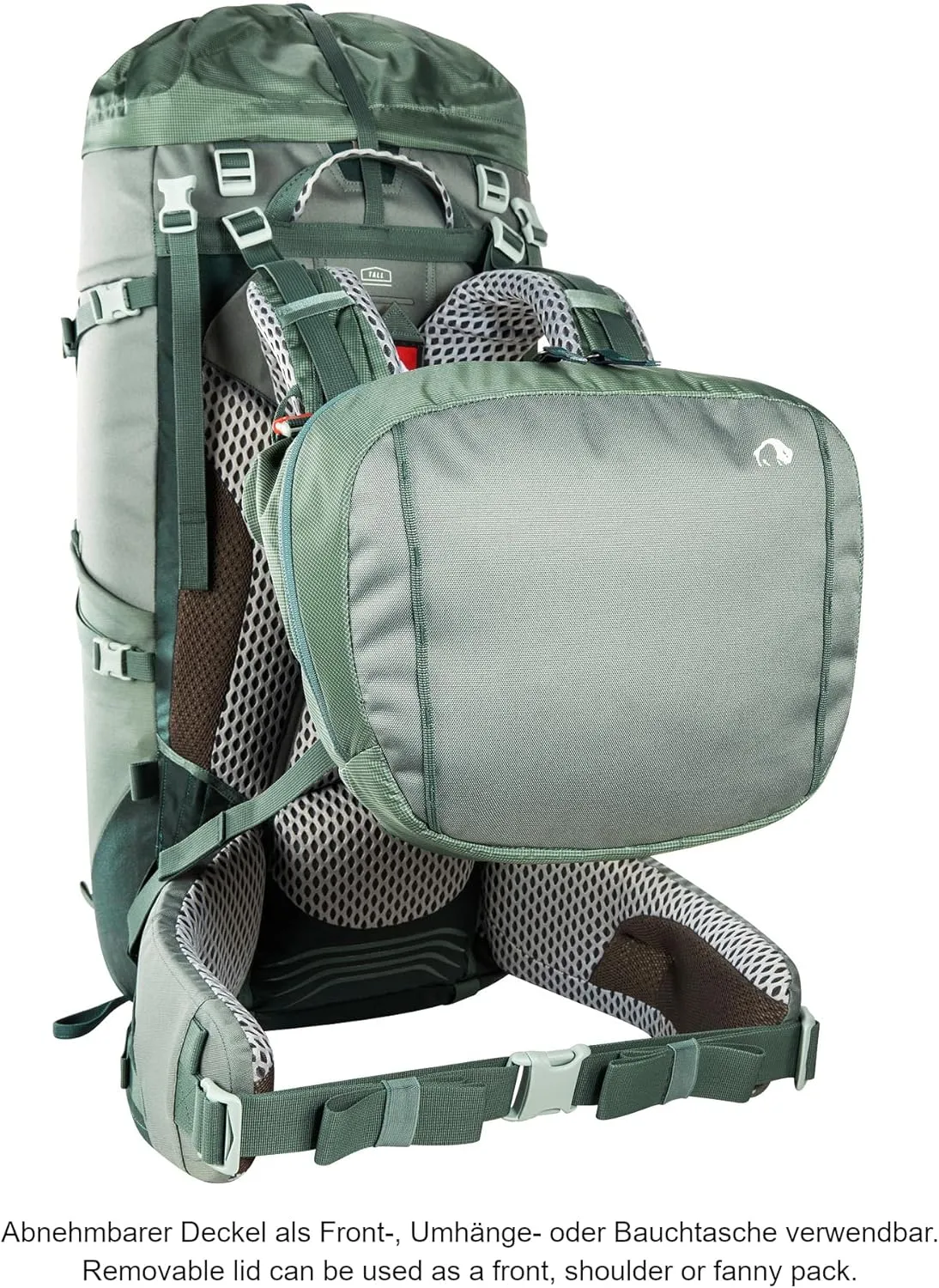 Tatonka Men Trekking Backpack with Front Opening, Sage Green, 50   10 Liter